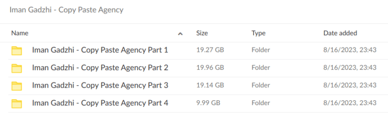 Screenshot of download files