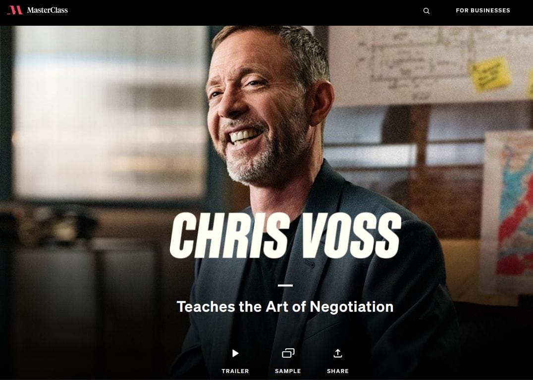 MasterClass - Chris Voss Teaches the Art of Negotiation