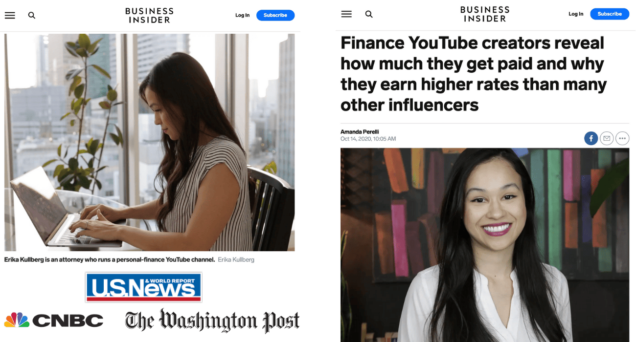 Erika Kullberg on newspaper