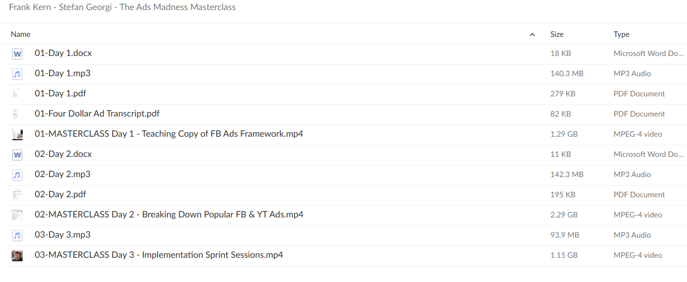 Frank Kern – Stefan Georgi – The Ads Madness Masterclass