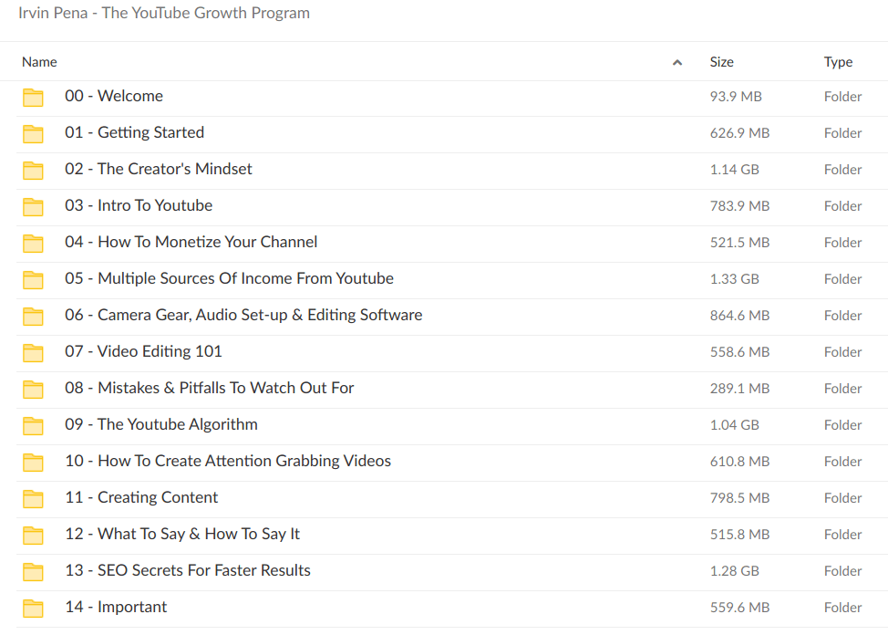 Irvin Pena - The YouTube Growth Program Download