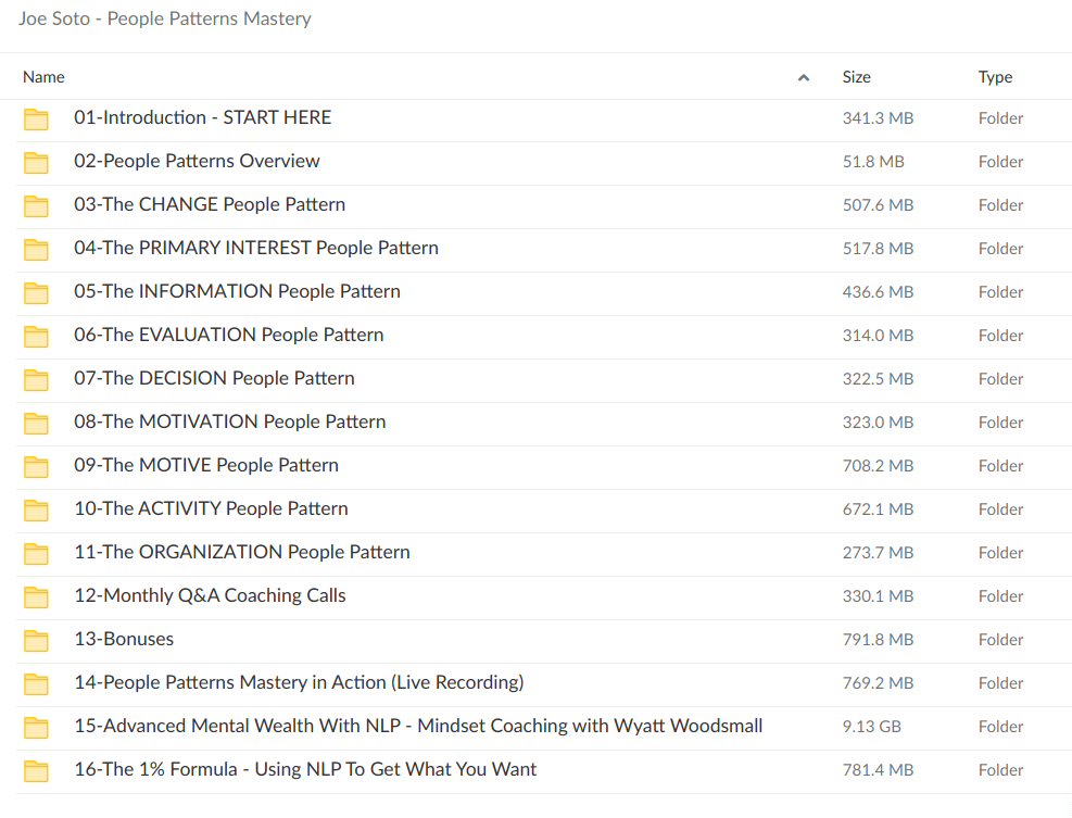 Joe Soto – People Patterns Mastery