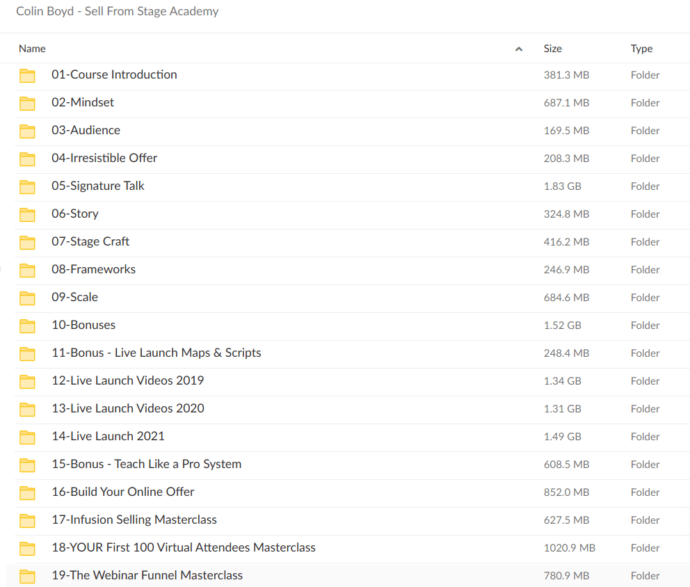 Colin Boyd – Sell From Stage Academy