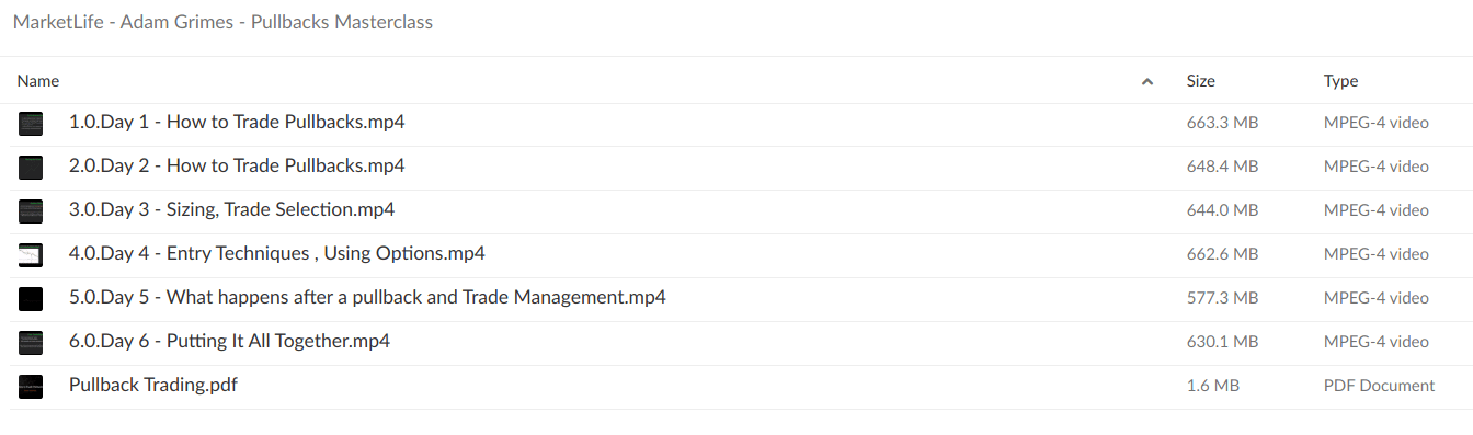 MarketLife – Adam Grimes – Pullbacks Masterclass - download