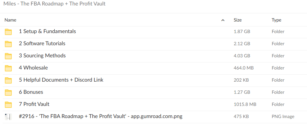 Miles – The FBA Roadmap + The Profit Vault - download