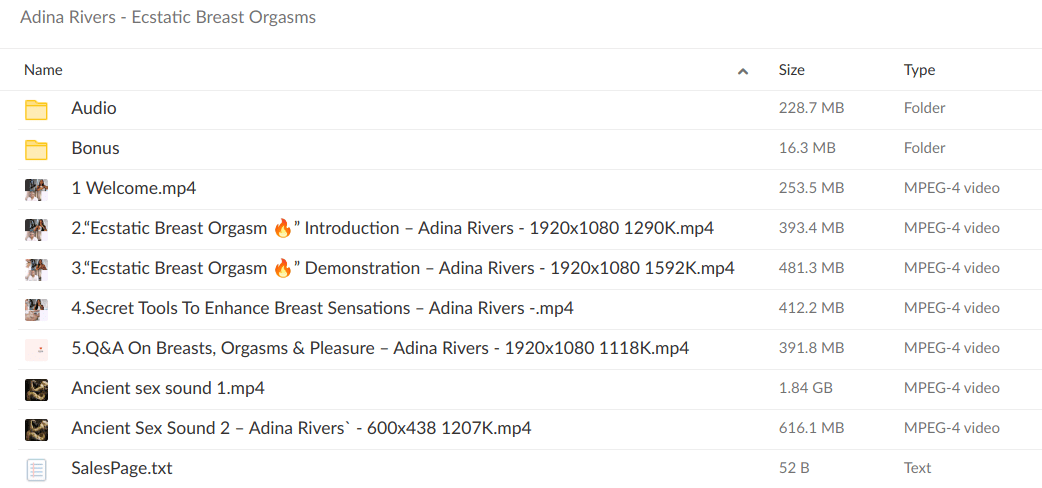 Adina Rivers Ecstatic Breast Orgasms - download