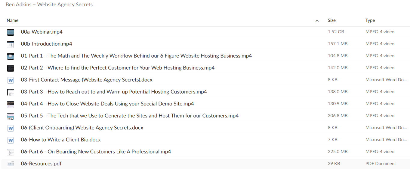 Ben Adkins Website Agency Secrets - download