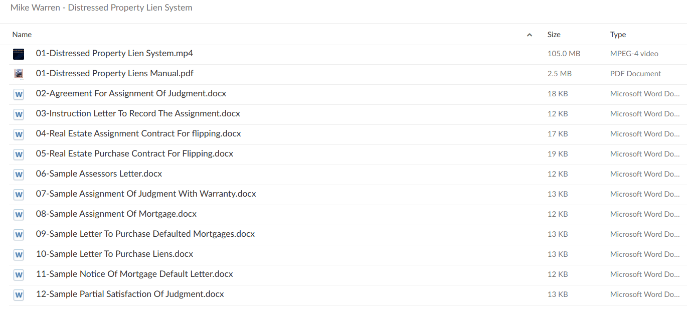 Mike Warren Distressed Property Lien System - download