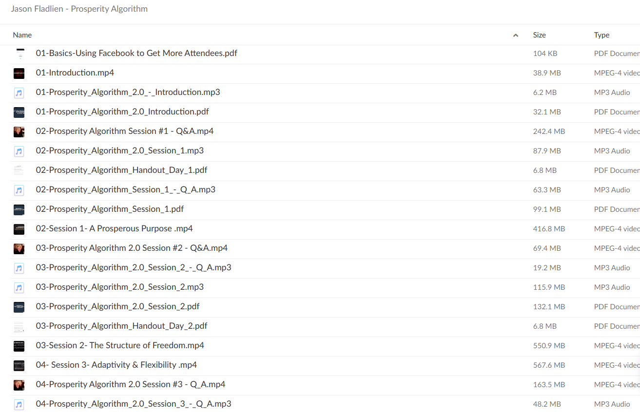 Jason Fladlien - Prosperity Algorithm