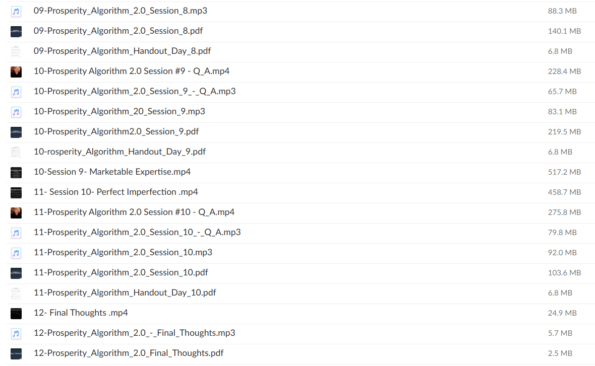 Jason Fladlien - Prosperity Algorithm