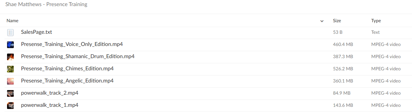 Shae Matthews Presence Training - download