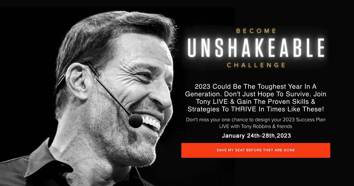 Tony Robbins Become Unshakeable Challenge 2023 - feature