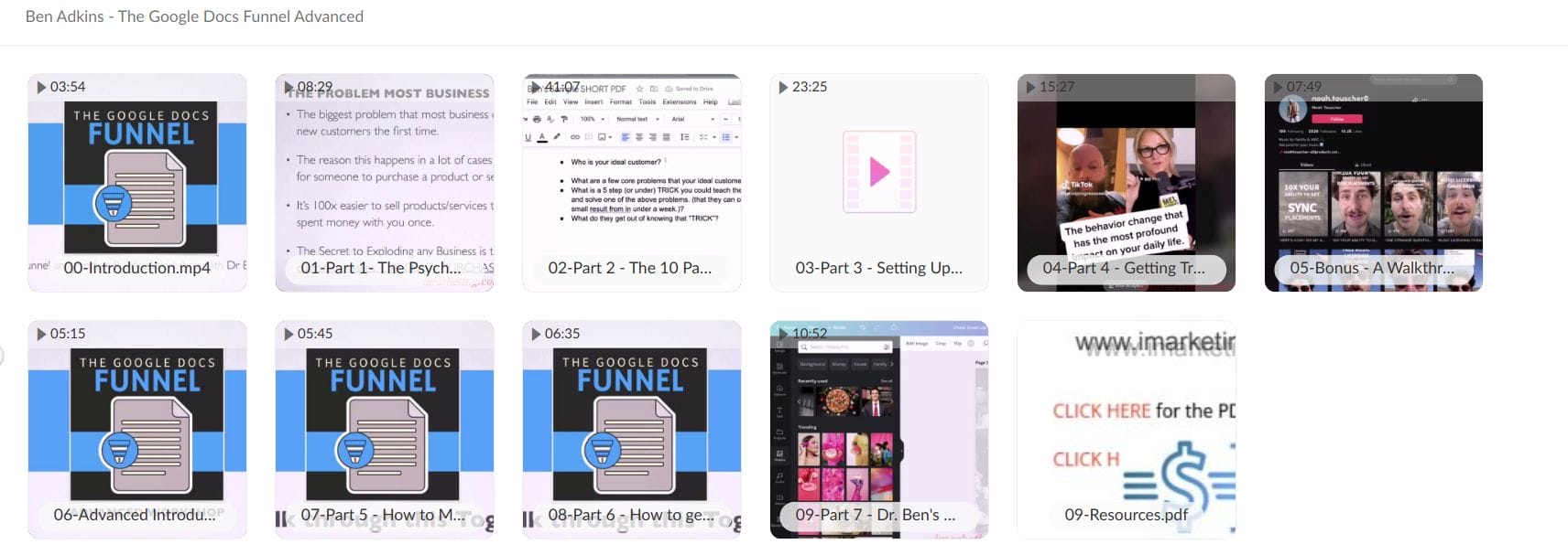 Ben Adkins The Google Docs Funnel Advanced - download