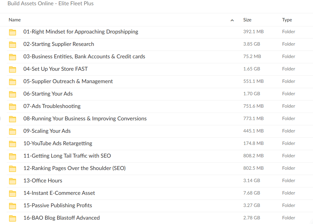 Build Assets Online Elite Fleet Plus Download