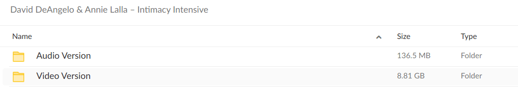 David DeAngelo Annie Lalla Intimacy Intensive - download