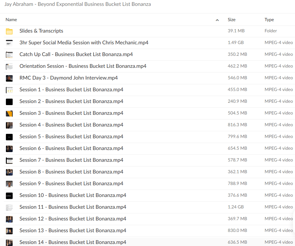 Jay Abraham Beyond Exponential Business Bucket List Bonanza - download 1