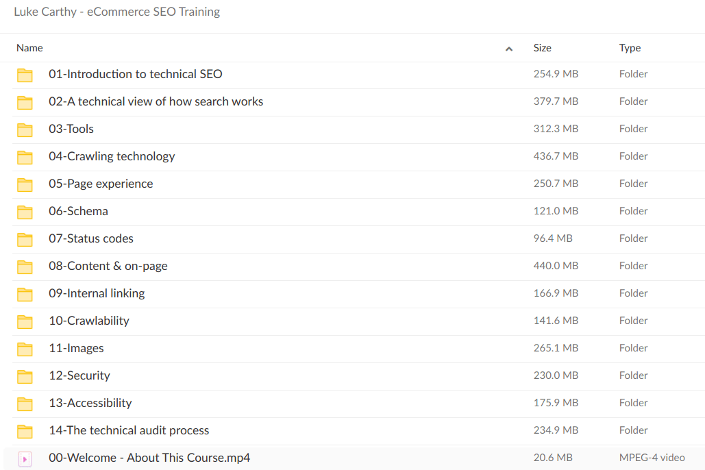 Luke Carthy eCommerce SEO Training Download