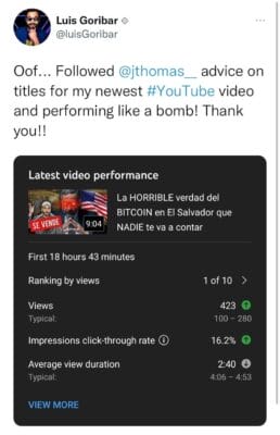 Creator Hooks YouTube Title Mastery - testimonial 1