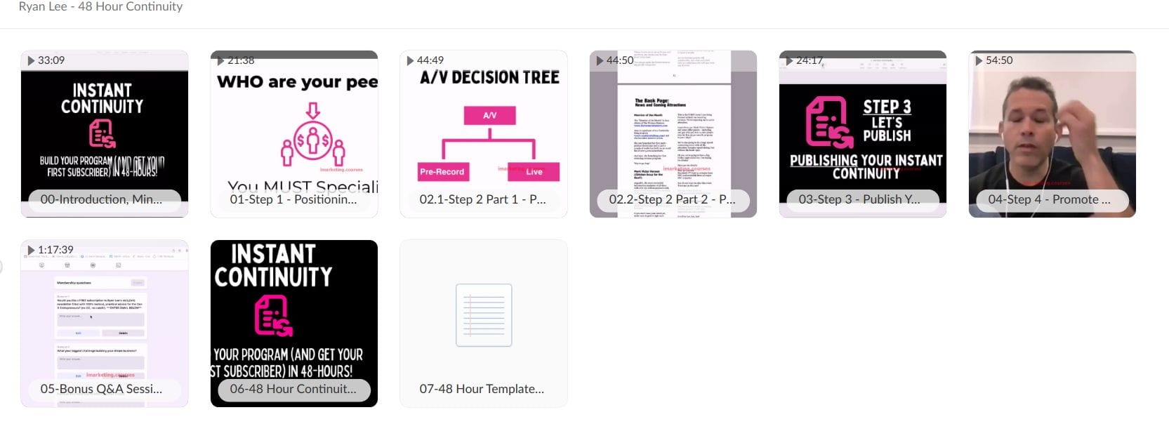 Ryan Lee 48 Hour Continuity - Download