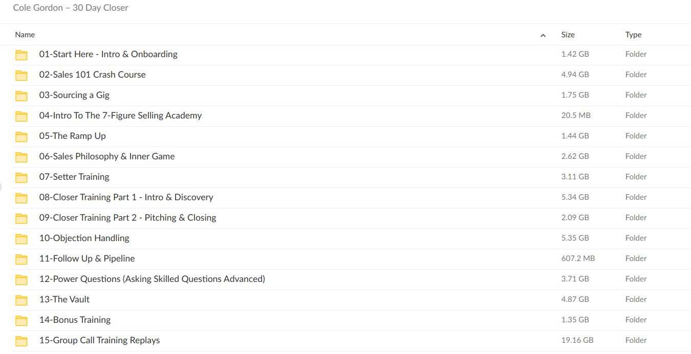 Cole Gordon – 30 Day Closer - Download Proof