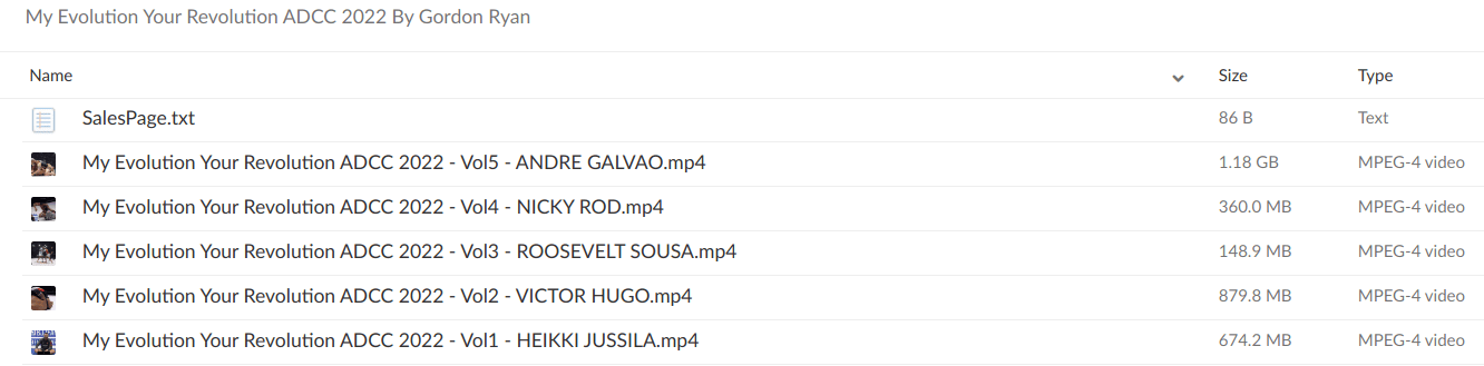 My Evolution Your Revolution ADCC 2022 By Gordon Ryan - download