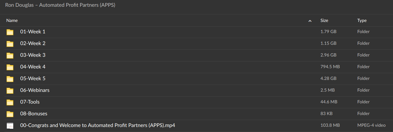 Ron Douglas Automated Profit Partners - Download