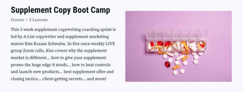 Kim Krause Schwalm – Supplement Copy Boot Camp (GB)