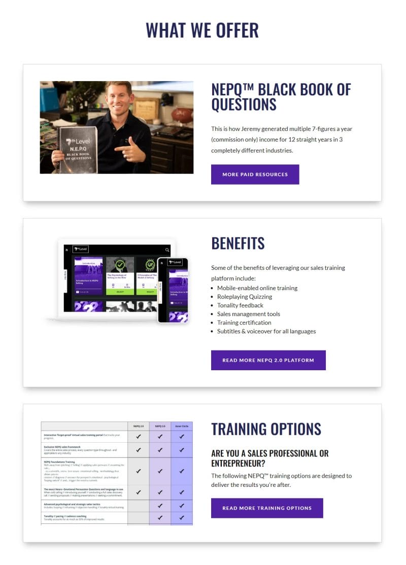 Jeremy Miner 7th Level Communications - what you get