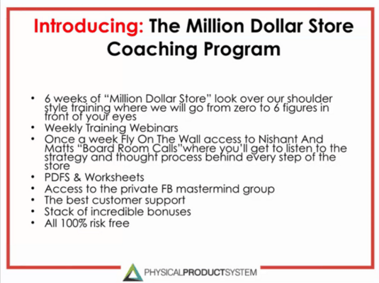 introducing the million dollars store program