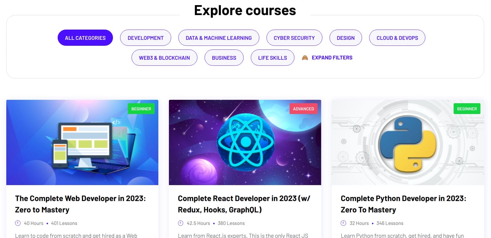 ZTM Zero To Mastery - All Courses 2023