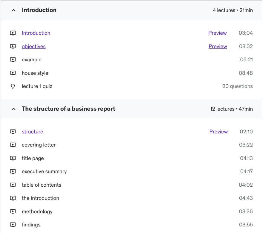 Business English for ESL_ writing business reports course content 1