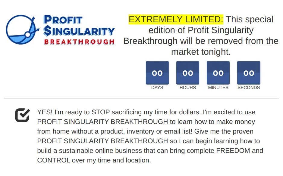 Profit Singularity BREAKTHROUGH - square banner