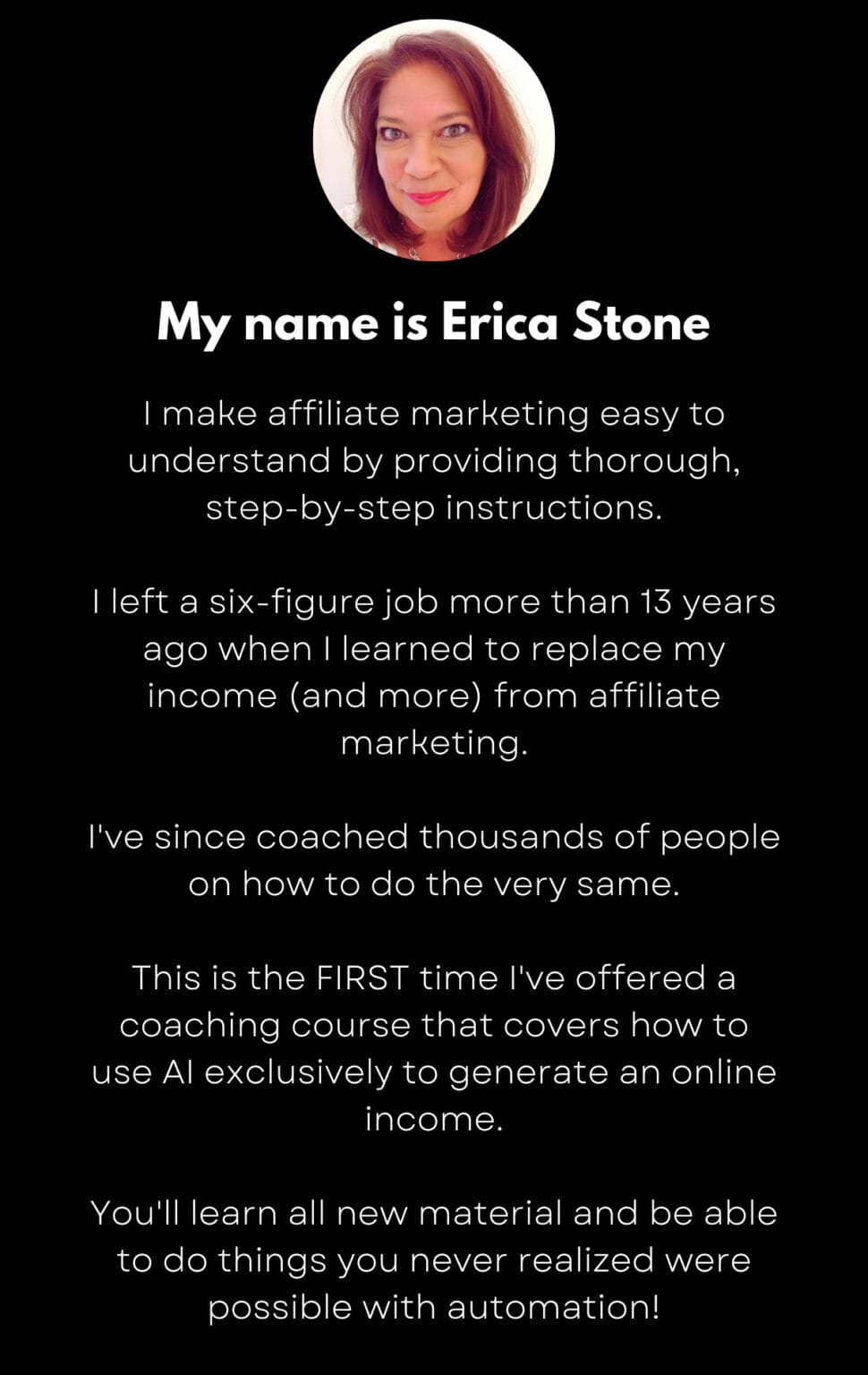 Erica Stone Overview