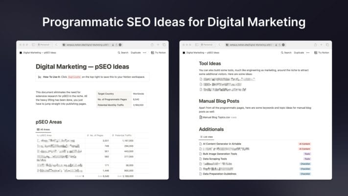 Programmatic SEO Ideas for Digital Marketing Niche Download