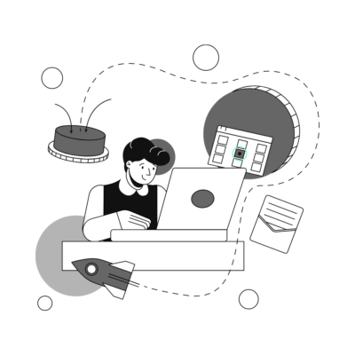 man being happy to study