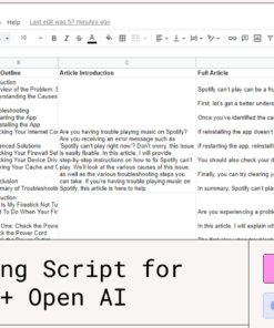 Arikesavan - Article Writing Script for Google Sheet + Open AI DOWNLOAD