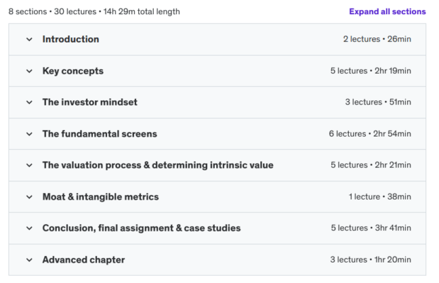 Candi Carrera - The Art of Value Investing Course Content