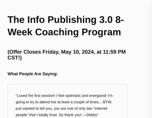 Duston Mcgroarty – The Info Publishing 3.0 8-Week Coaching Program Download