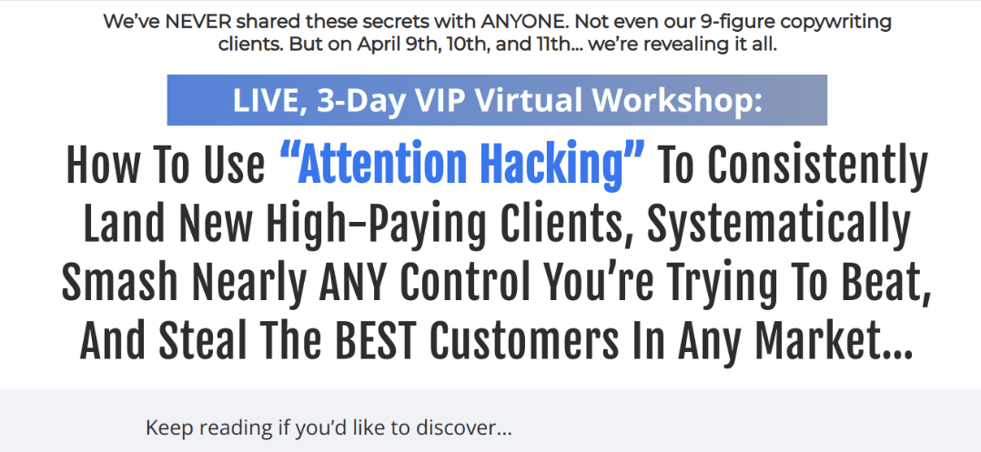 Stefan Georgi – The 3 Day “Attention Hacking” VIP Workshop