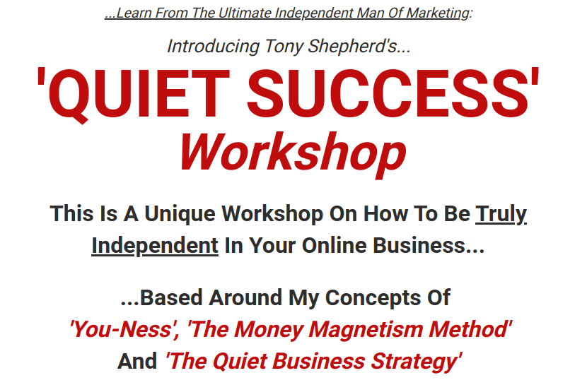 Download Tony Shepherd - QUIET SUCCESS Workshop