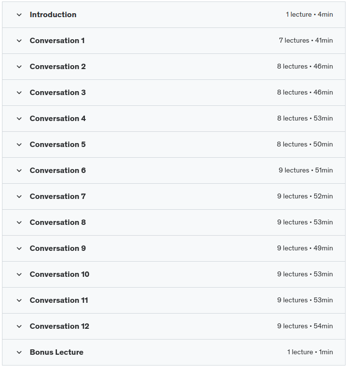English Conversation Launch - Upgrade Your English - Course Content