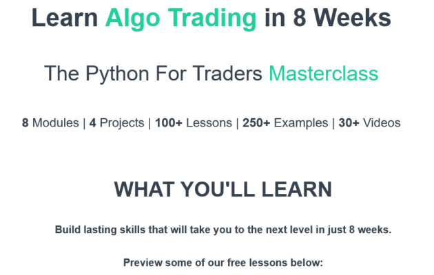 Download Python for Traders Masterclass