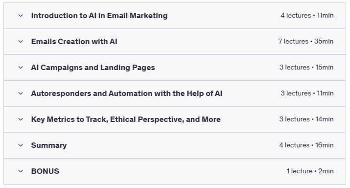 AI-Powered Email Marketing A Complete Guide - Course Content