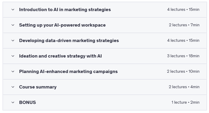 Craft Marketing Strategy in 5 Steps With Your AI-Copilot - Course Content