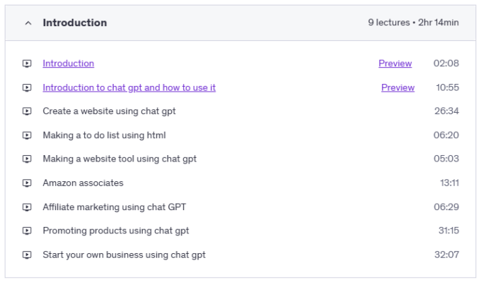 Learn ChatGPT, Midjourney, AI and Use it For Passive Income - Course Content