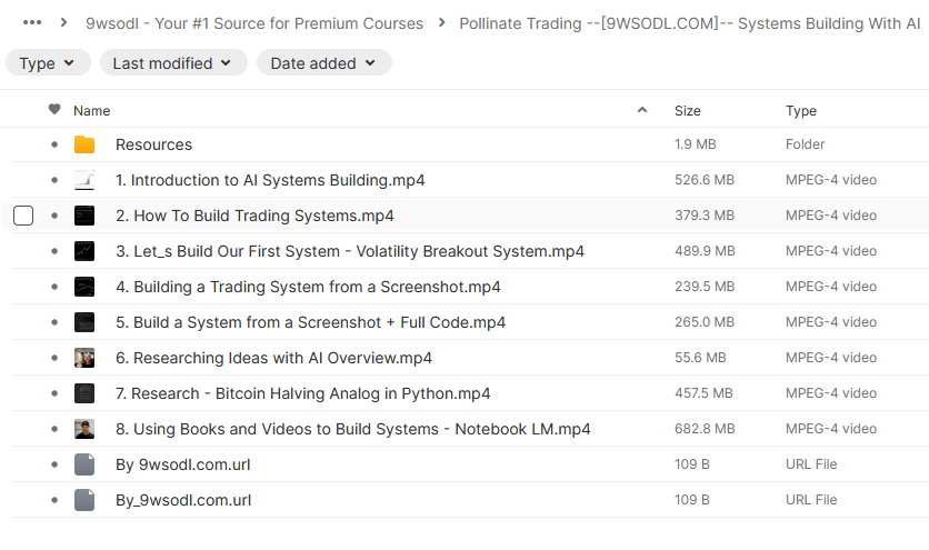 Pollinate Trading – Systems Building With AI - Proof of Files
