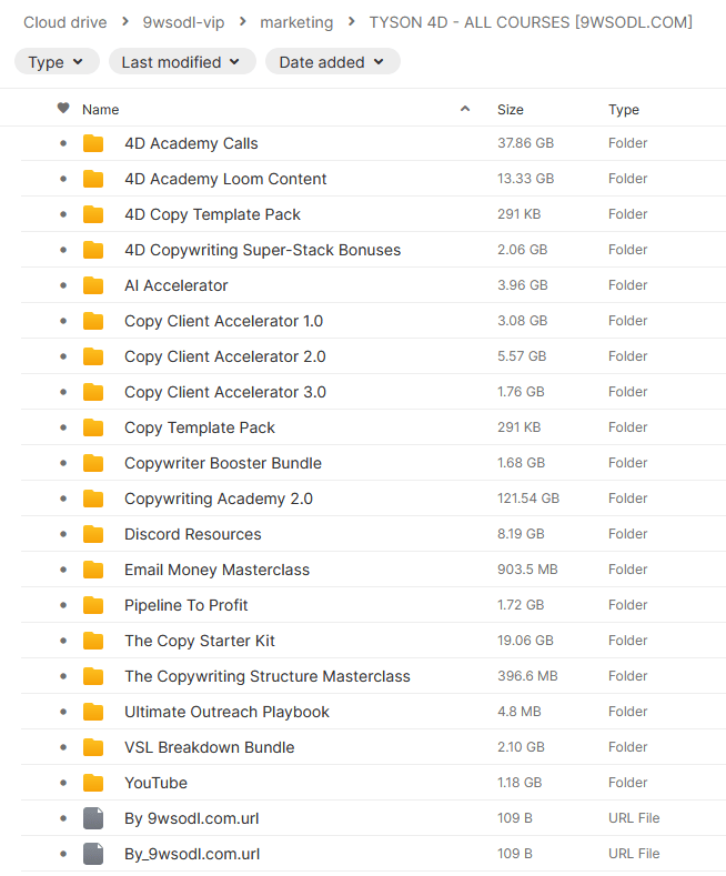 Tyson 4D - All Courses Files