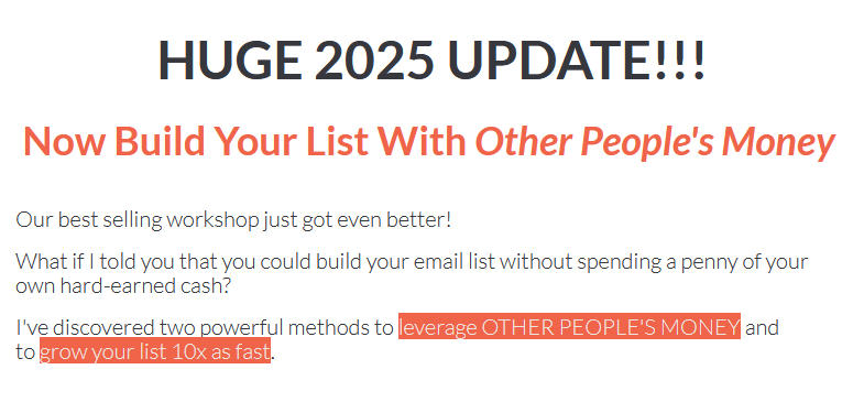 Download Justin Brooke – List Building Workshop Recording