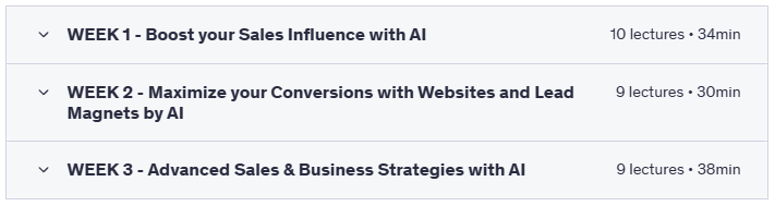 Sales with ChatGPT AI - Negotiation Marketing Funnels Leads - Course Content