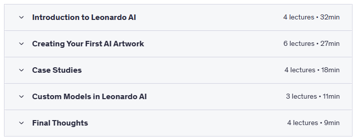 Leonardo AI Bootcamp Explore Visual Storytelling with AI - Course Content